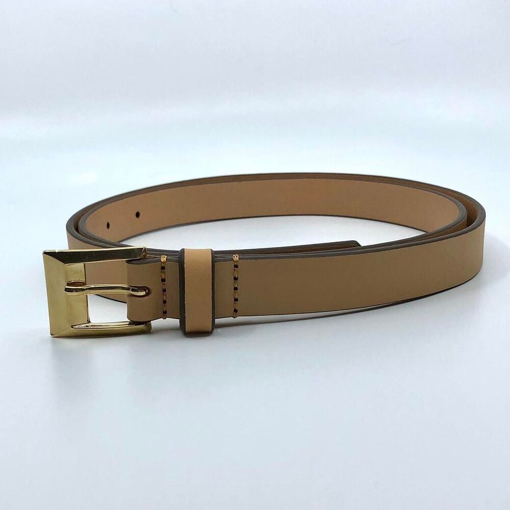 M.M.LaFleur Women's Beige, Gold Buckle, Italian Leather, 34-38 Inches, X7G9A432